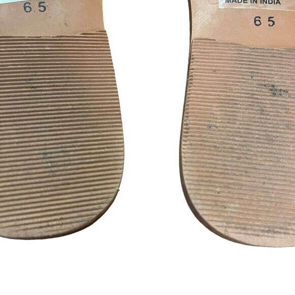 Naughty Monkey Womens Metallic Leather Toe Ring Sandals Strappy Shoes Flats 6.5 - Picture 14 of 16